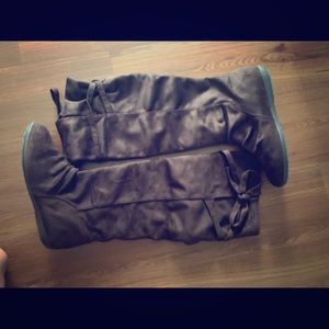 Report Brown Suede Knee High Boot